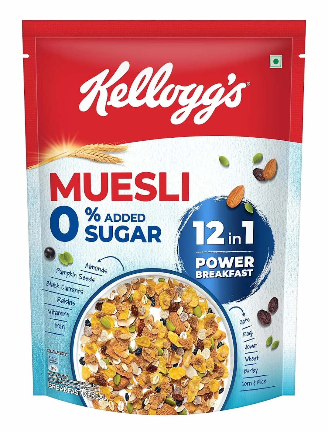 Kelloggs muesli 0 sugar 500g